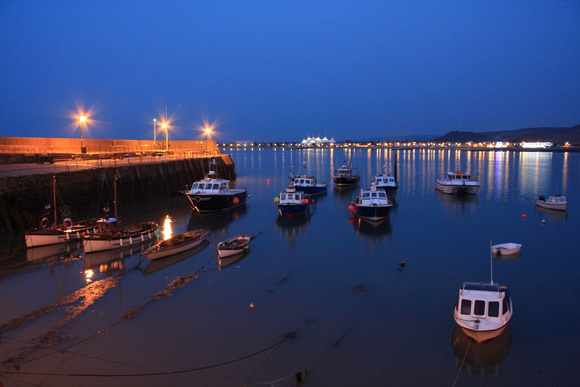 Minehead Harbour at night